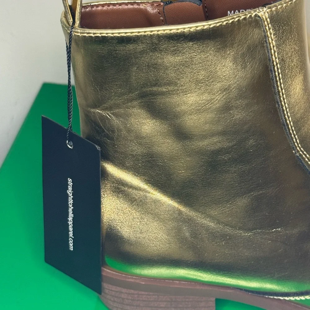 Straight to Hell Gold Ankle Boots - Picture 3 of 6